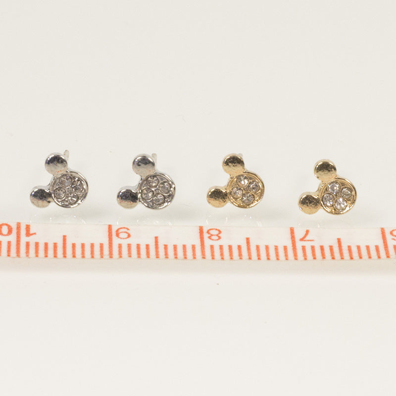 Rhinestone Bear Earring