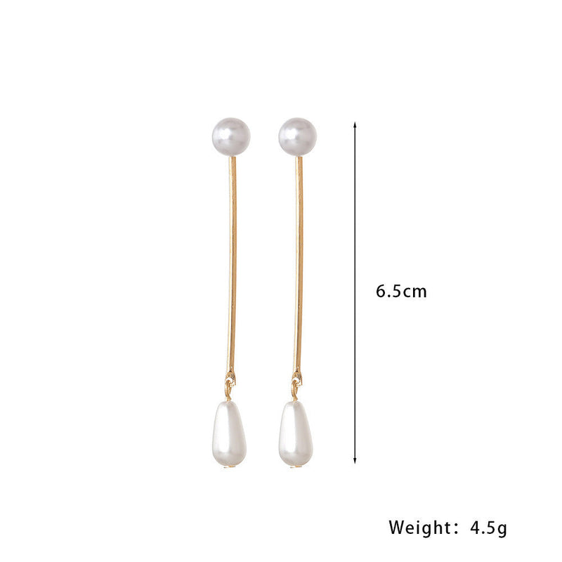 Imitation Pearl Tassel Earrings