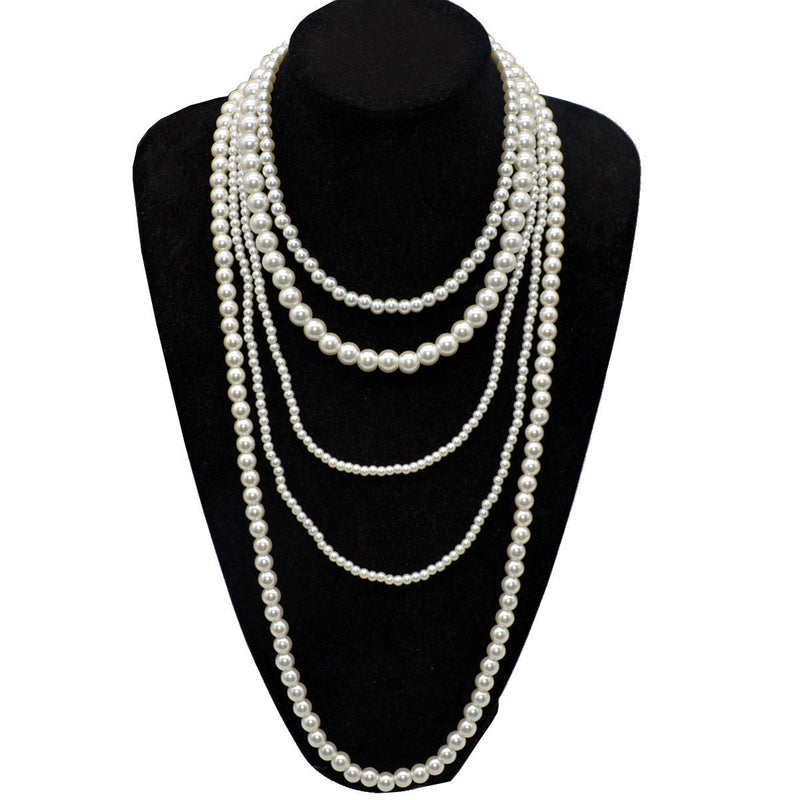 Ladies Multi Layer Necklace Pearl Bead Chain Design