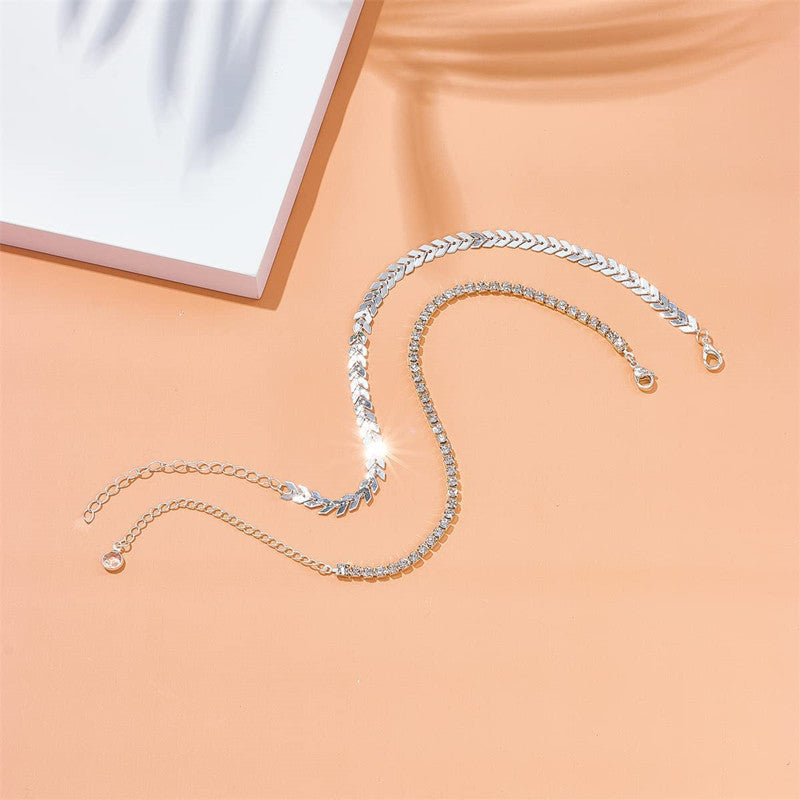 Summer Beach Bohemian Arrow Fishbone Anklet Jewelry