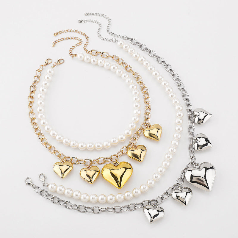 Cuban Big Heart Pendant Necklace