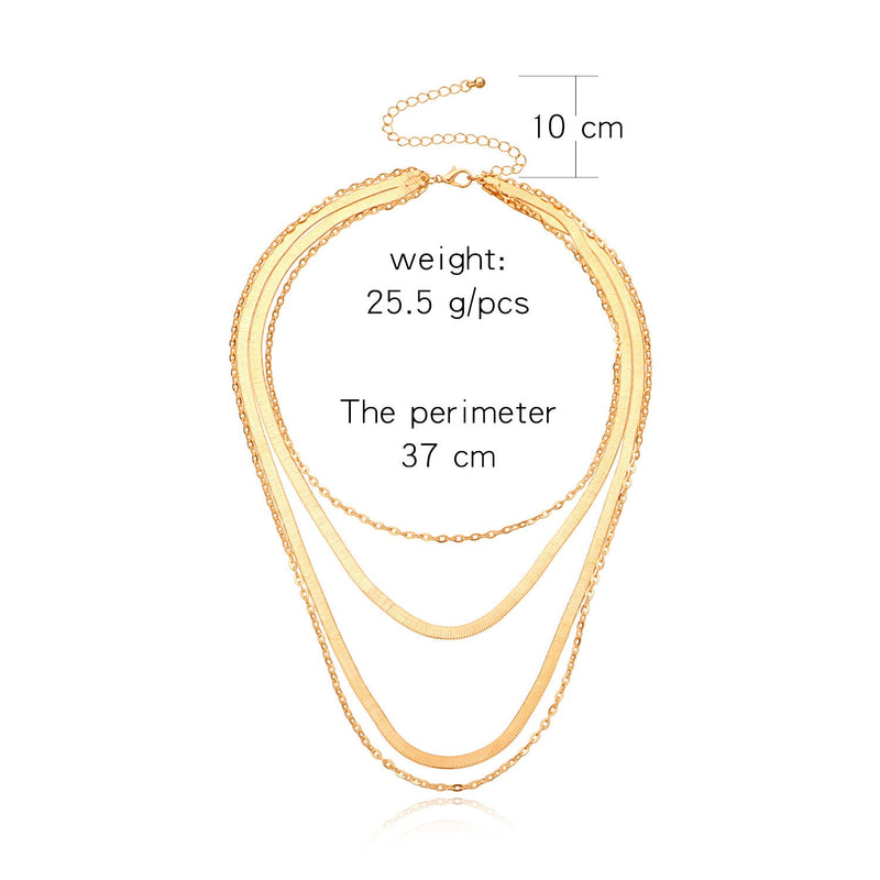 Multi Layer Snake Bone Chain Necklace Choker for Women