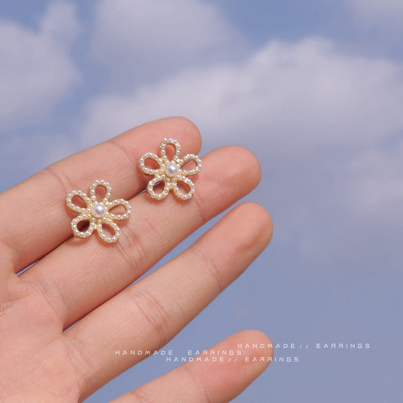 Elegant Large Floral Flower Earrings