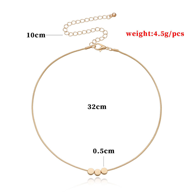 Round Disc Charms Choker Necklace