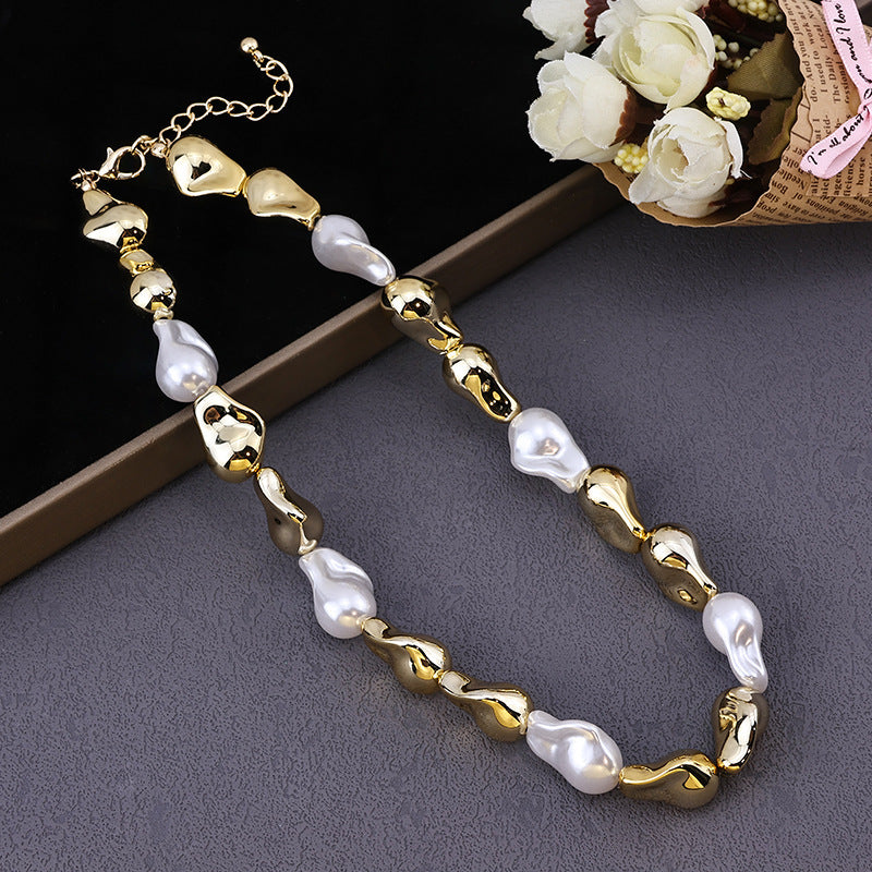 Irregular Pearl Pendant Necklace for Women
