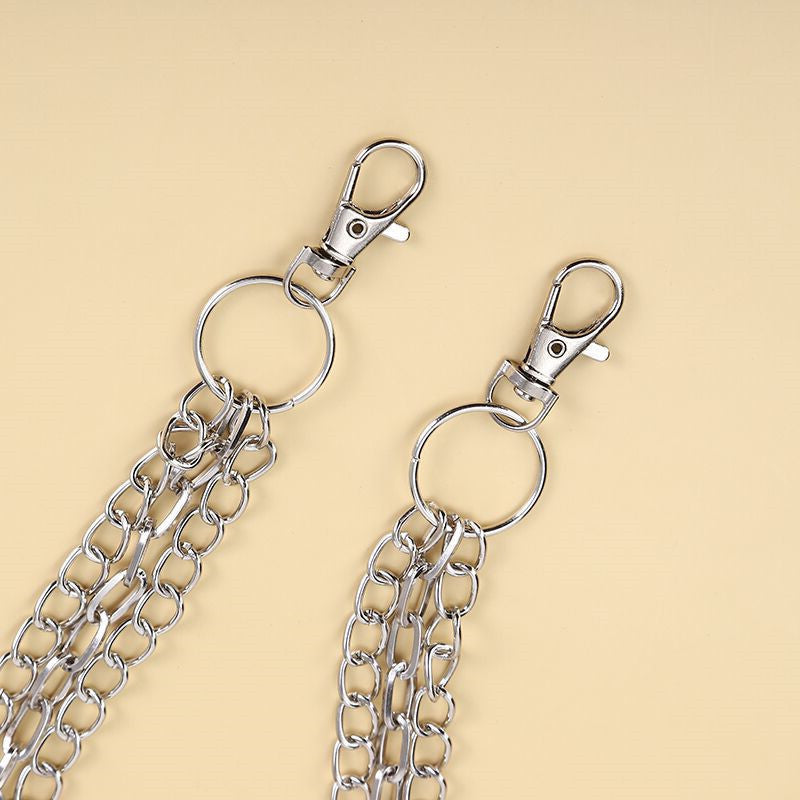 Punk Metal Rivets Pants Chain Multi-layer Waist Chain
