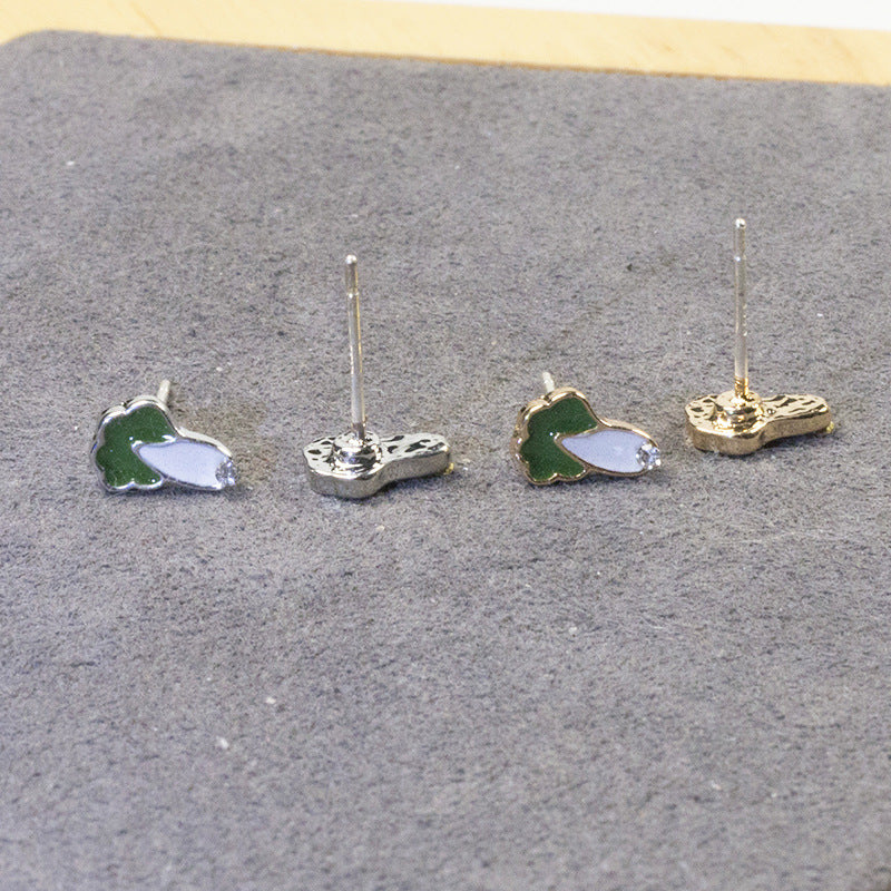 Sheep cabbage stud earrings set