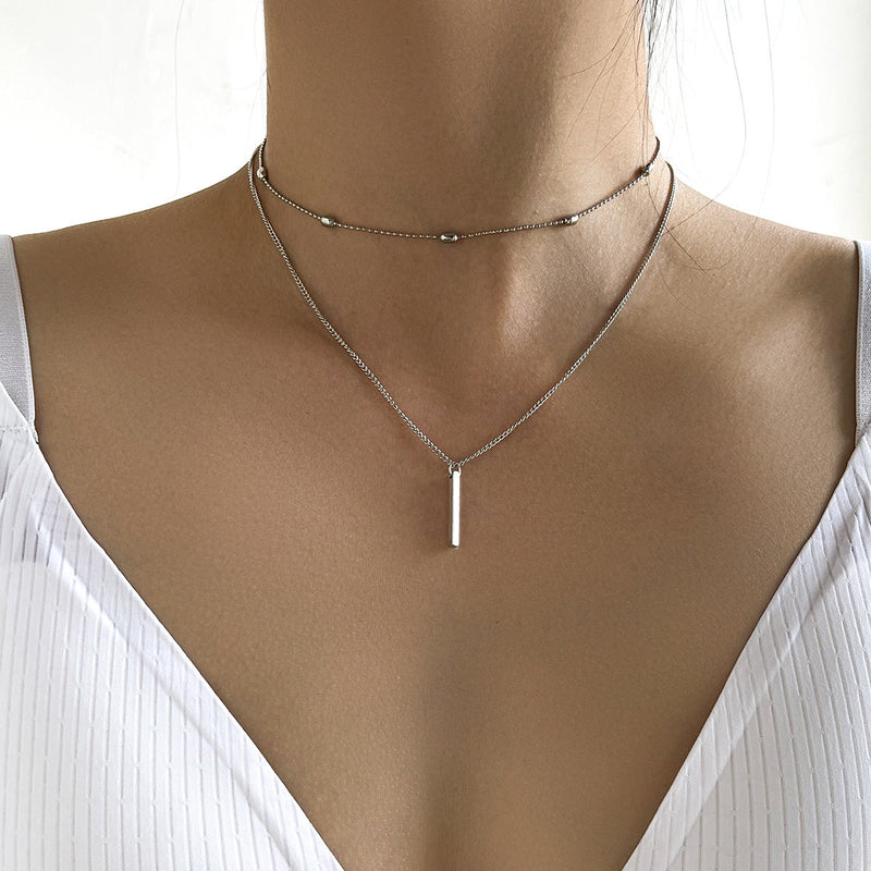 Multi Layered Related Clavicle Chain Necklace