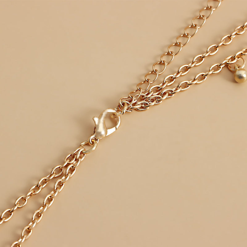 Vintage Double Layer Pearl Bead Chain Belly Chain