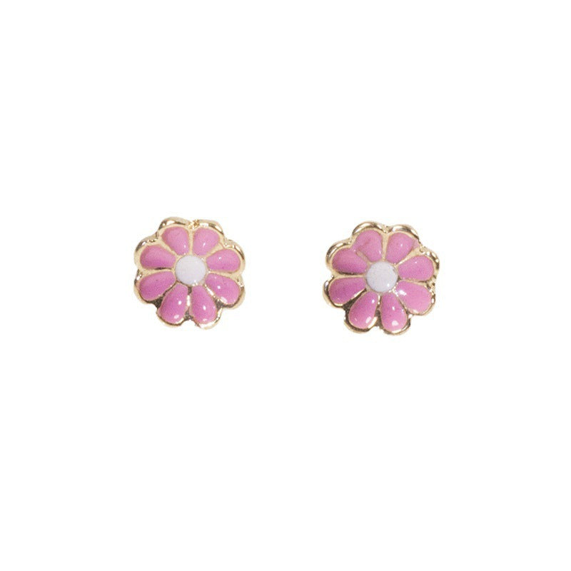 Flower Enamel Stud Earrings