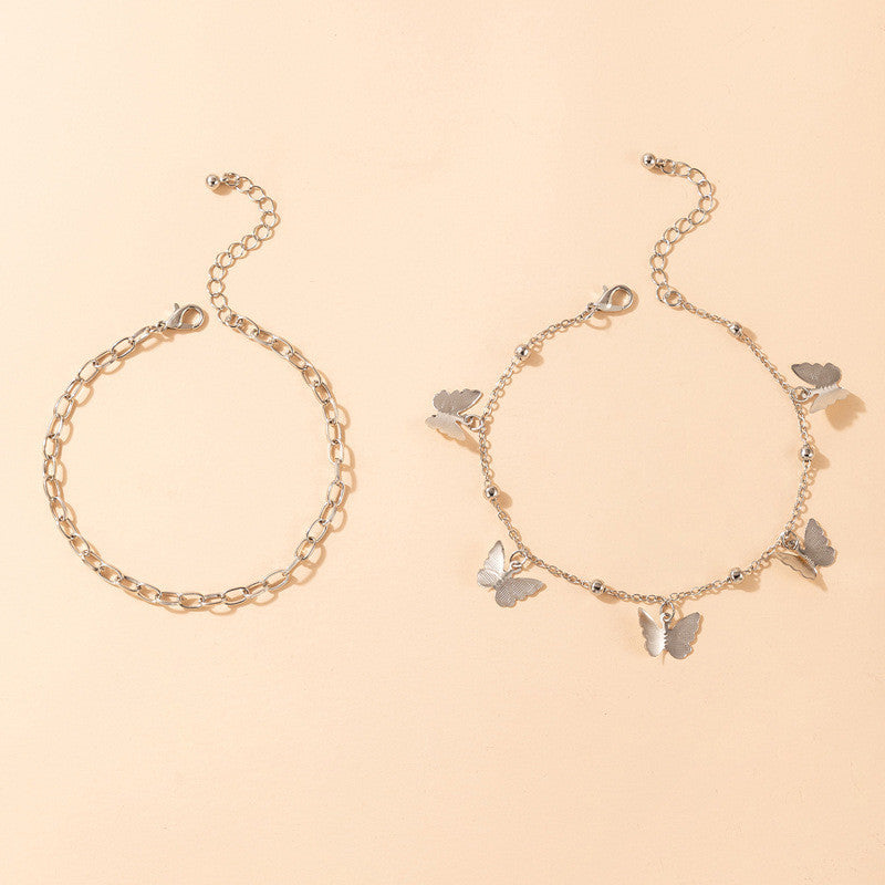 Double-layer Butterfly Pendant Anklet Jewelry