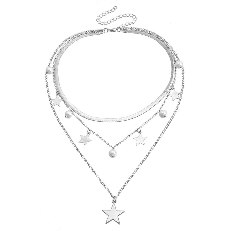 Layer Blade Chain Star Fashion Beaded Necklaces