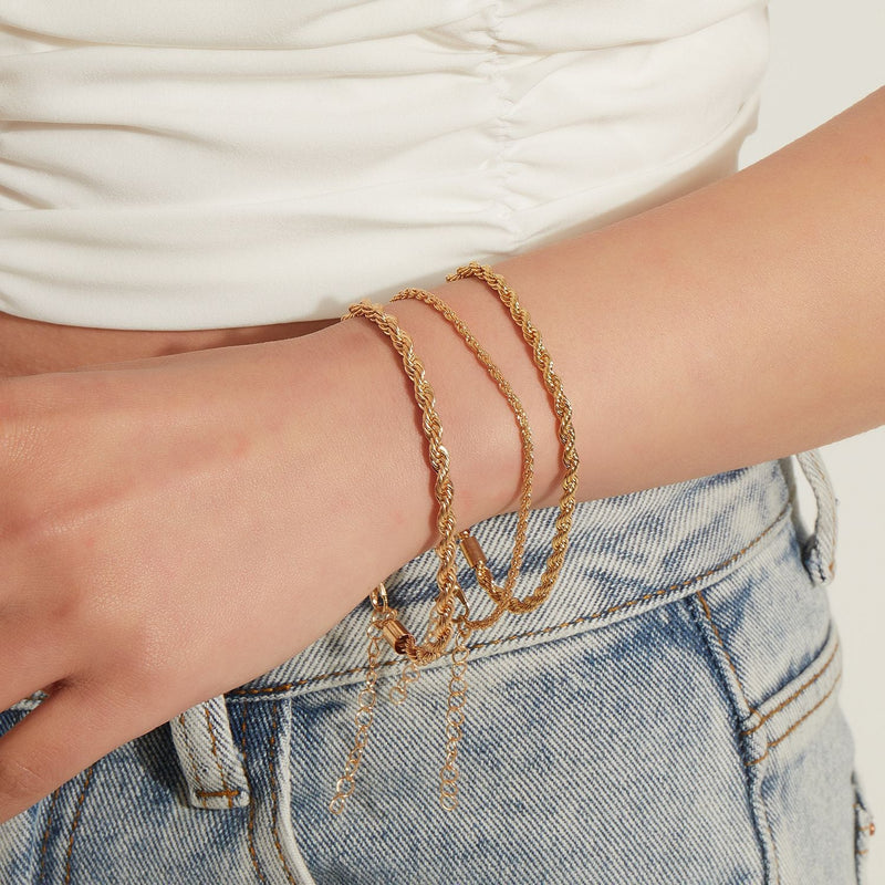 Twist Rope Chain Bracelet Set