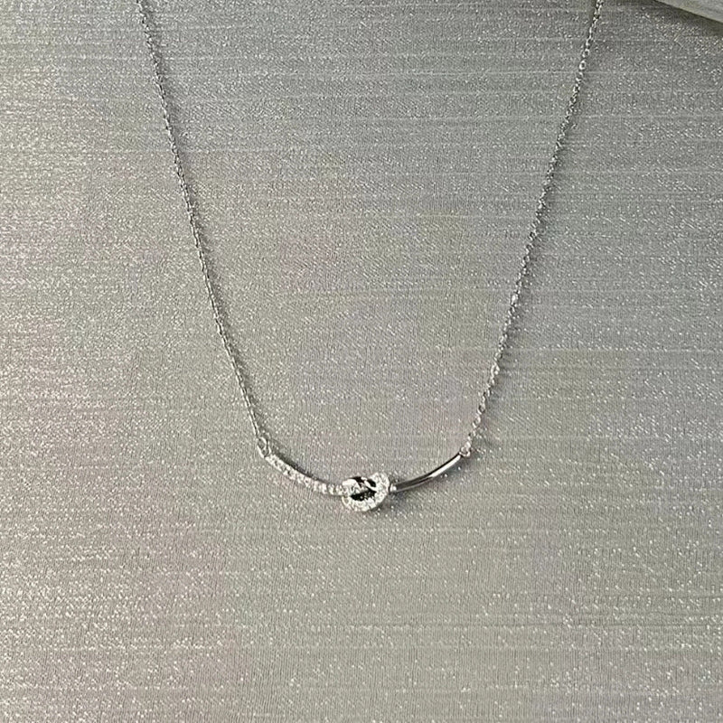 Knotted Stone bow Pendant Necklace