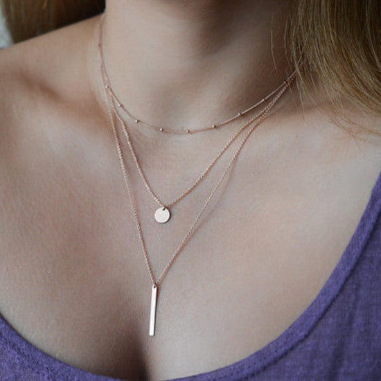 Simple Double Layer Color Necklace