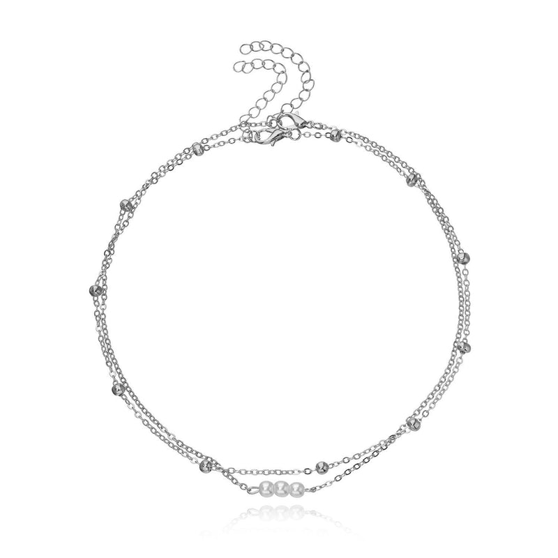 Double Layered Pearl Bead Necklace Jewelry