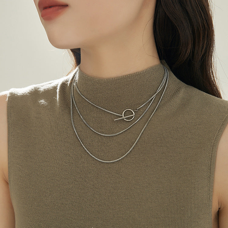 Snake Chain Layer Long Necklace