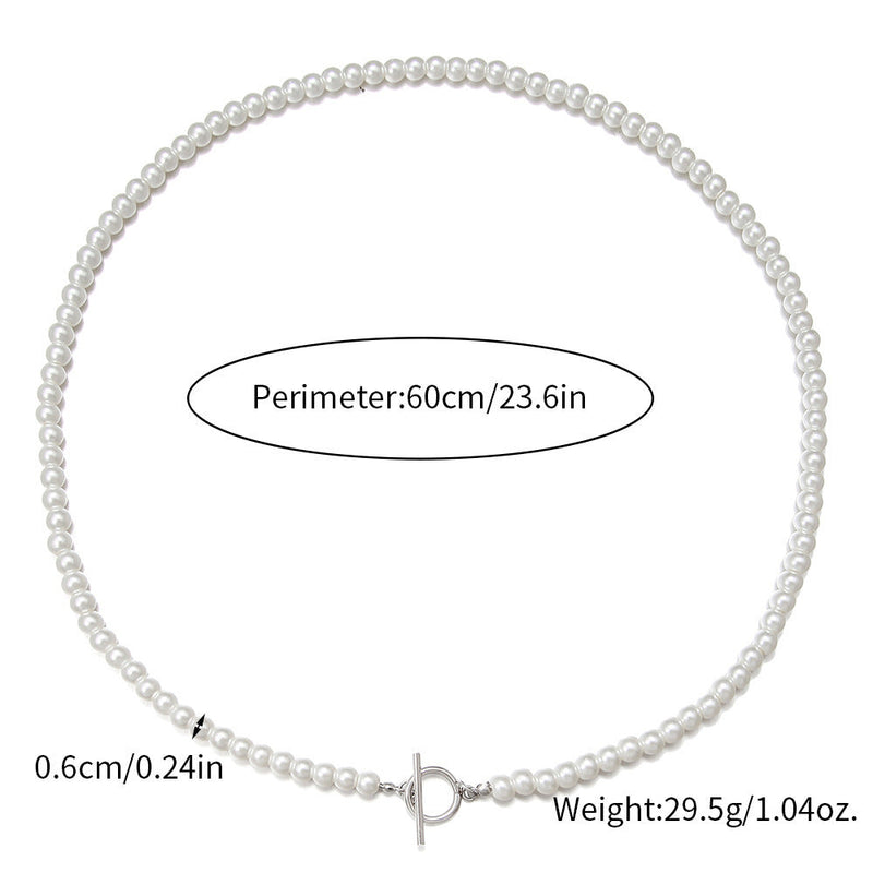 Faux Pearl Beaded Choker Necklace