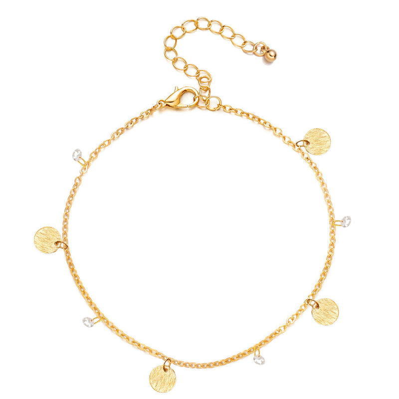 Small Round Disc Anklets Bracelet