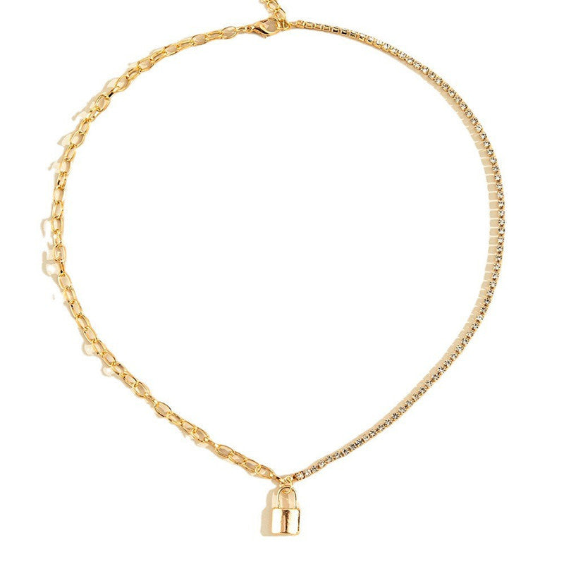 Cuban Chain Lock Pendant Necklace