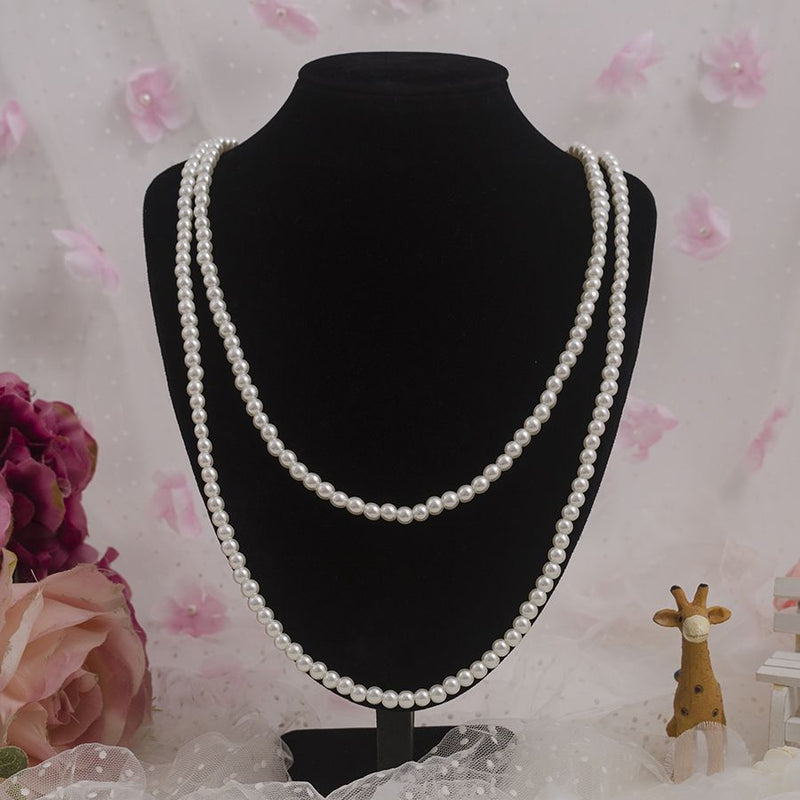 Women Jewelry Pearl Bead Necklace Long Sweater Chain