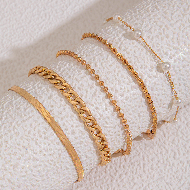 Snake Chain Twist Bracelet Set