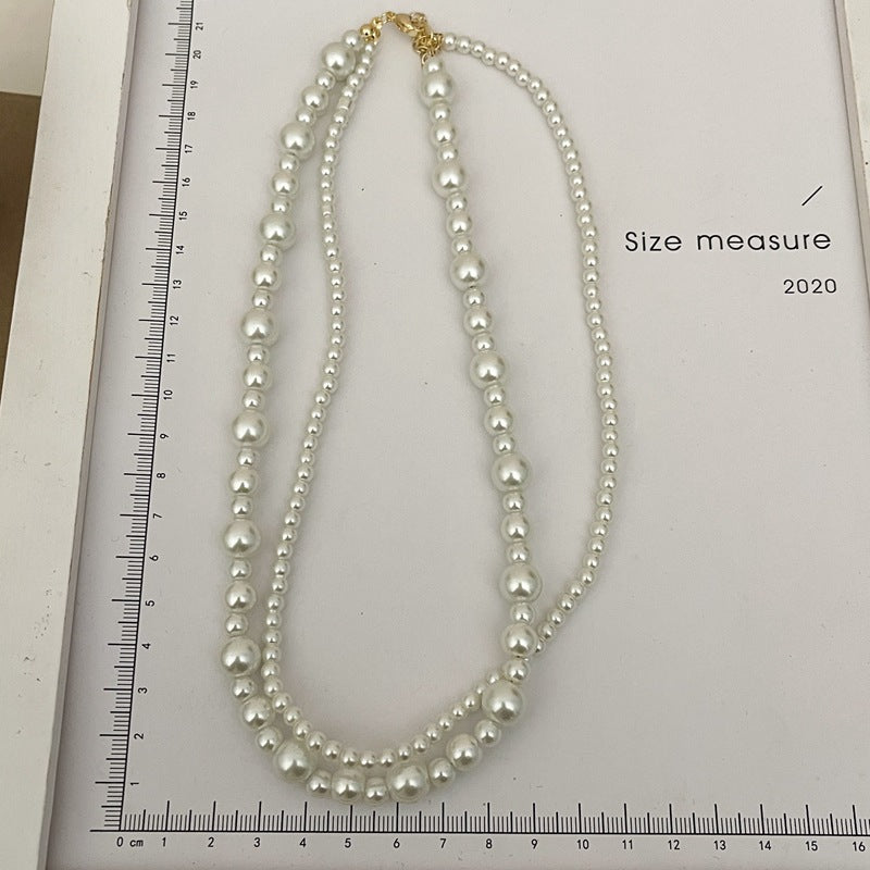Twisted Multi-Strand Simulated Pearl Glass Bead Statement Necklace