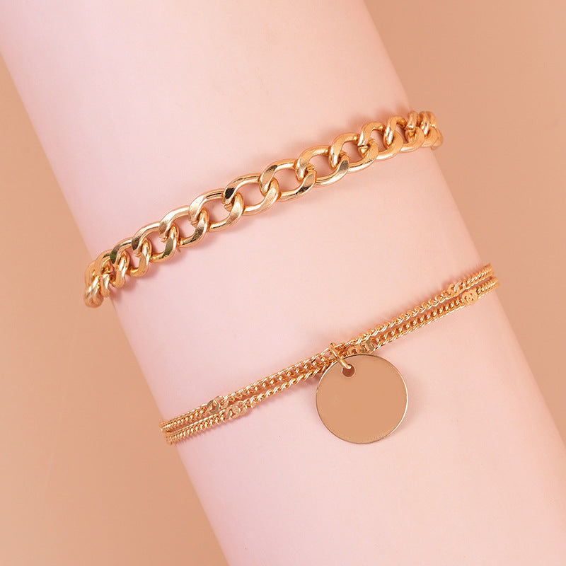 Summer Chic Metal Double-Layer Beach Ankle Chain