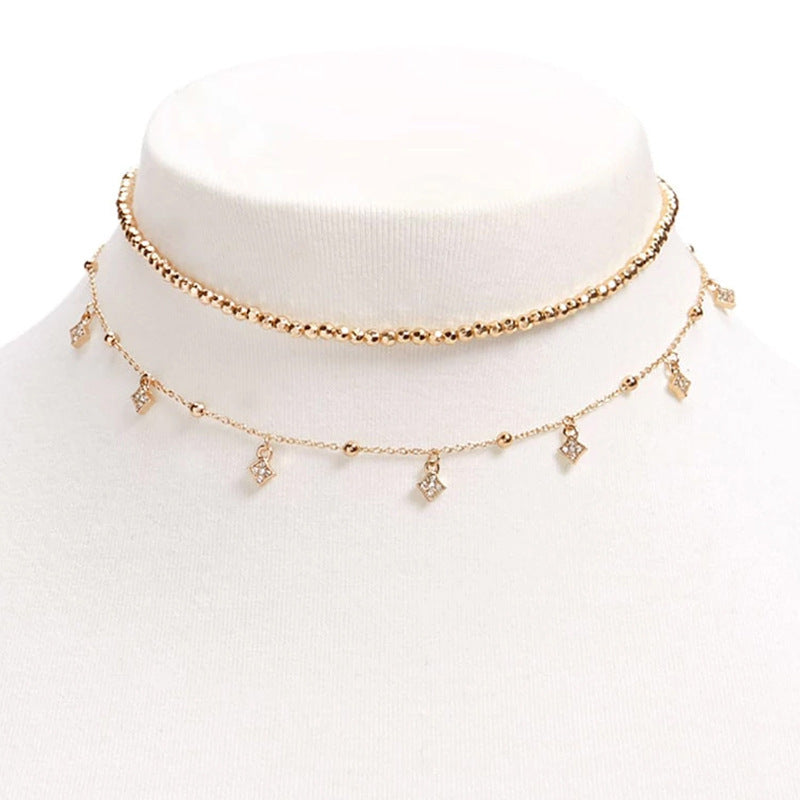 Multi Layers Round Beads Chain Necklace