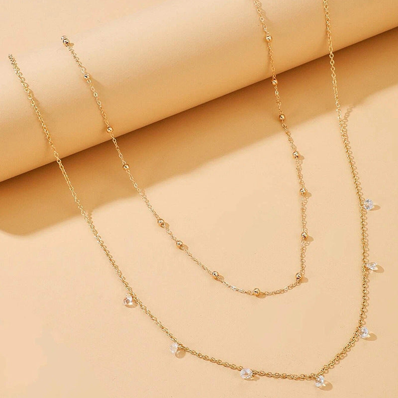 Retro Sexy Double-layer Geometric Rhinestone Waist Chain
