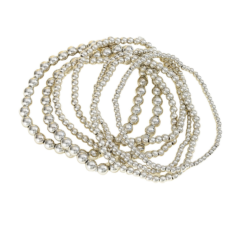 Metallic round beads layer bracelet