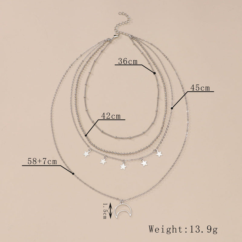 Star Moon Multilayer Necklace Clavicle Chain