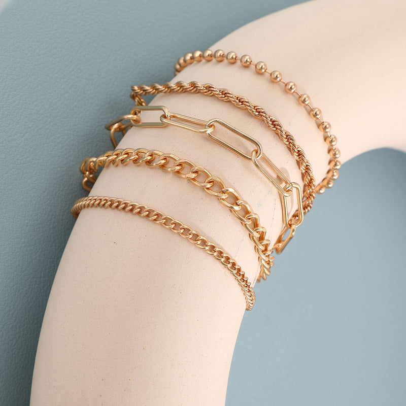 Summer Beach Multilayer Chain Anklets Jewelry