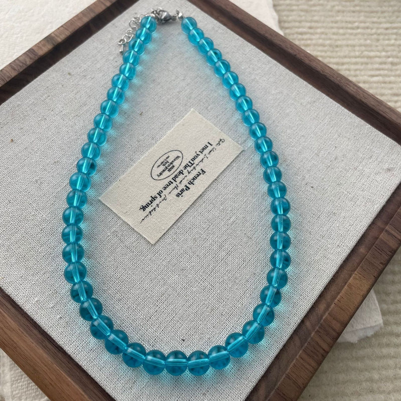 Blue Glass Bead Necklaces