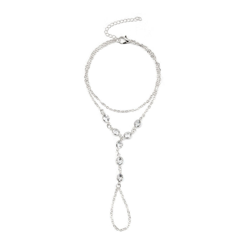 BlingBling Zircon Stone Finger Chain Bracelet