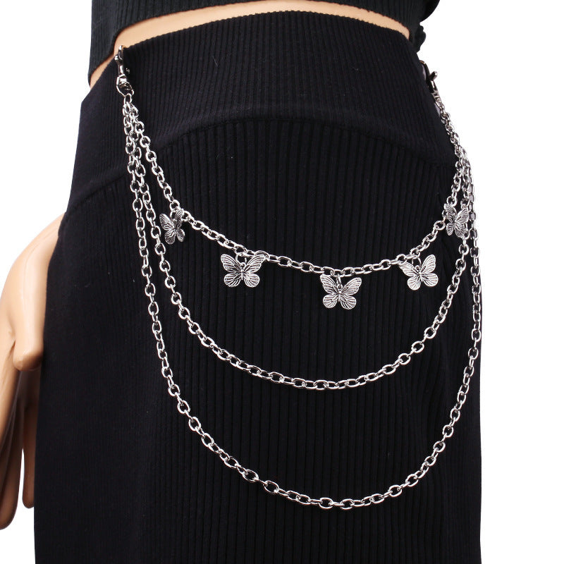 Fashion Butterfly Pendant Multi-layer Trouser Chain