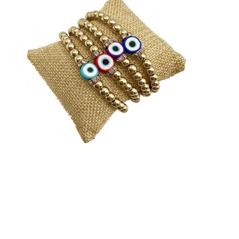 Turkish Charm Big Evil Eye Beaded Bracelet