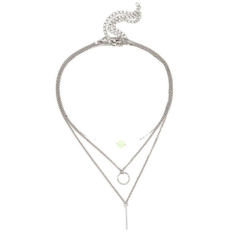 Classic Layer Necklace Set Bar Pendant Women