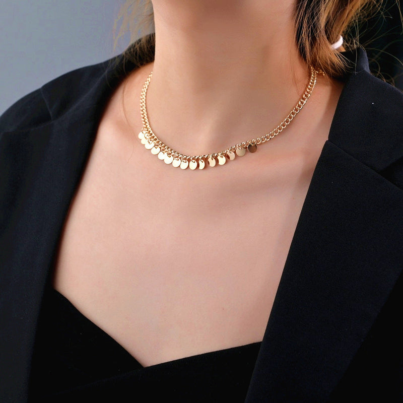Coin Drop Necklace Punk Style