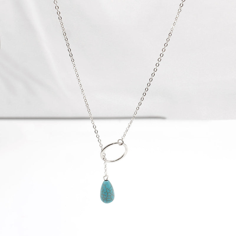 Turquoise Circle Ring Necklace