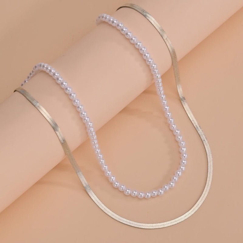 Multi Pearl Layer Chain Choker Necklaces