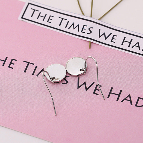 Mental Round Disc Coins Pendant Earring