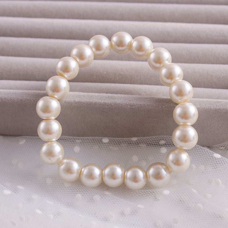 Elegant Glass Pearl Beaded Bracelet
