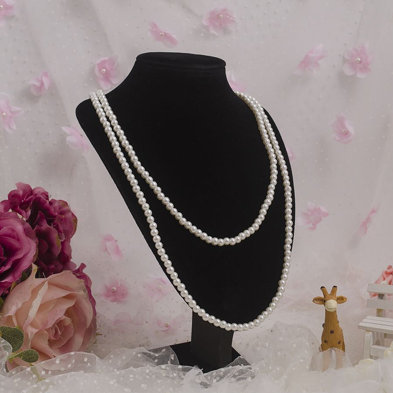 Women Jewelry Pearl Bead Necklace Long Sweater Chain
