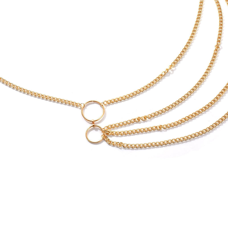 Elegant Multilayer Gold Chain Waist Belt