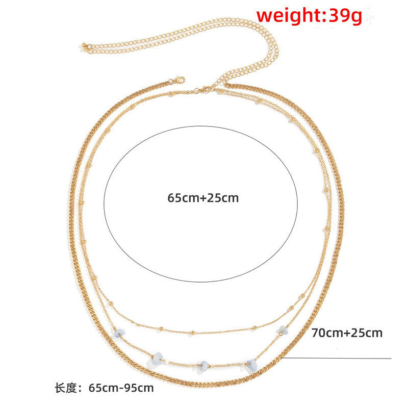 Stone Bead Waist Chain Hip Hop Metal Body Chain