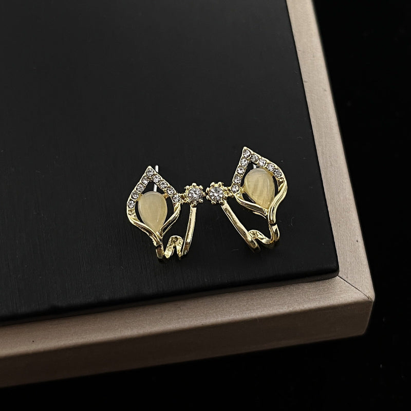 Geometric Opal Stud Earrings