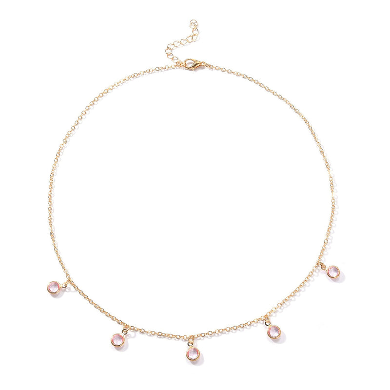 Crystal Stone Charm Necklace