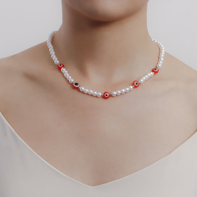 Love Imitation Beaded Pearl Necklace