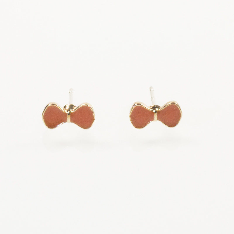 Enamel Bowknot Stud Earrings Jewelry